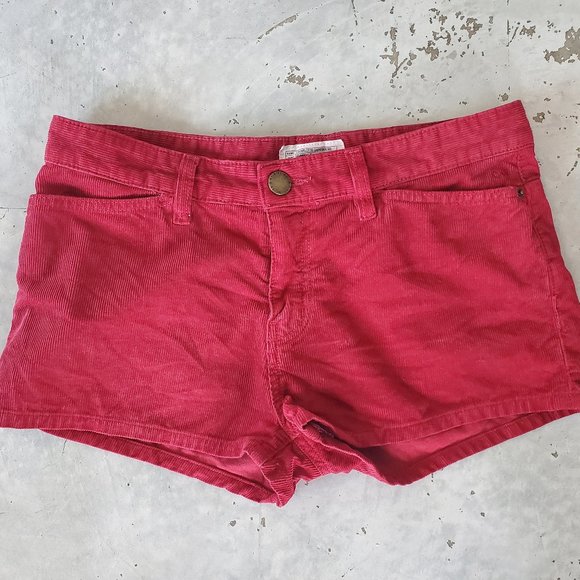 Current Elliot Charlotte Gainsbourg red corduroy shorts, sz 28 - Picture 1 of 6